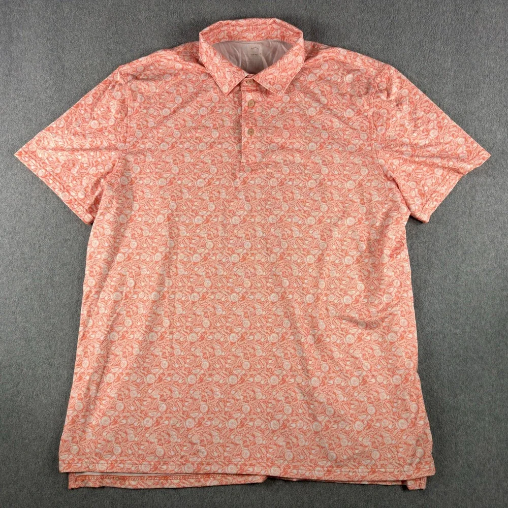 Southern Tide Mens Performance Polo Shirt XL Caps Off Summer Golf Short Sleeve - Picture 2 of 7